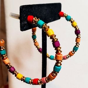 Colorful beaded hoops